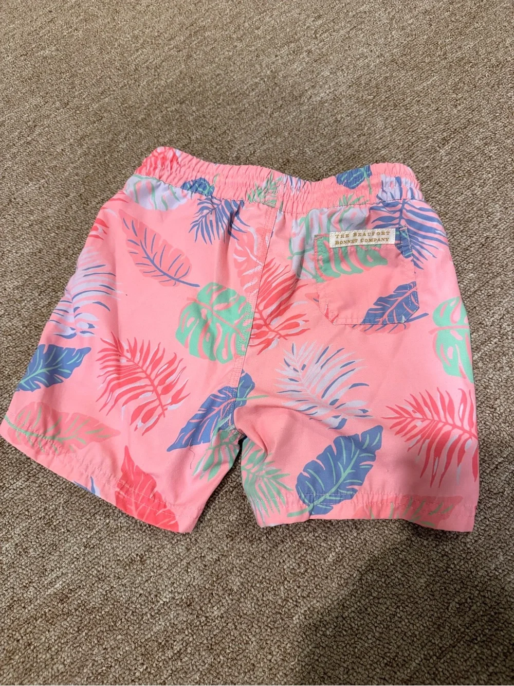 Coral Tropical Print Swim Shorts